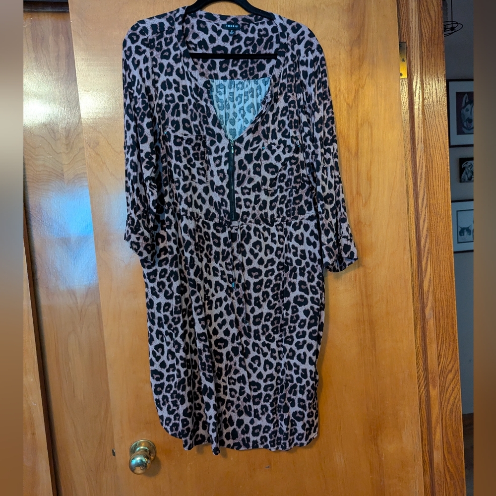 Torrid Black and Brown Animal Print Dress